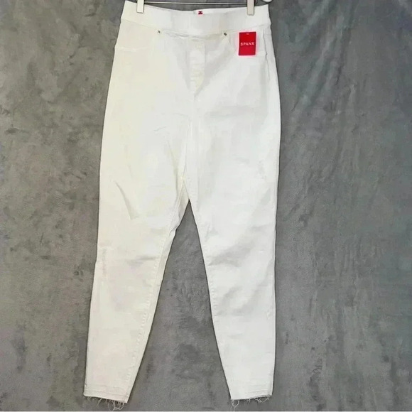 SPANX Distressed Skinny Jean‎ Sz L White - Picture 1 of 14